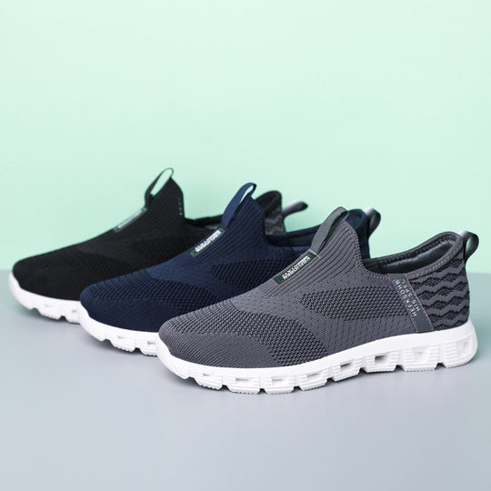 Damen Bequeme Slip-On Sneakers mit atmungsaktiver Strickoberfläche R&B