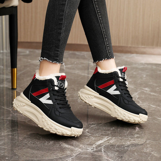 Damen Warmgefütterte High-Top Sneakers mit rutschfester Sohle R&B