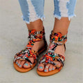 Damen farbenfrohe Strandsandalen mit verstellbaren Riemen und anatomischem Fußbett R&B