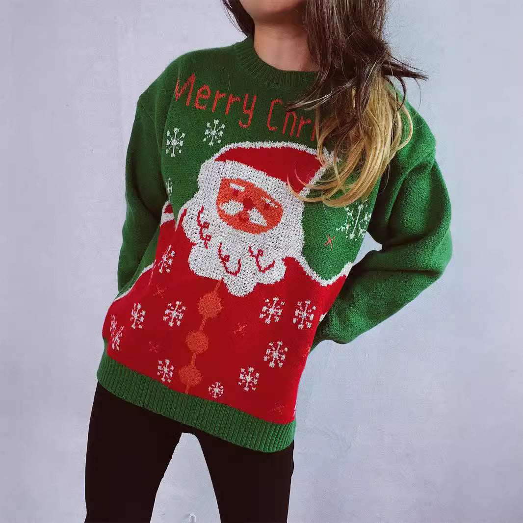 Damen Weihnachtspullover mit festlichem Santa-Motiv und bequemer Passform R&B