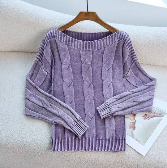 Damen Pullover im modernem Zopfdesign mit übergroßer Silhouette R&B