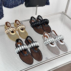 Damen Ballerinas mit glitzerndem Riemen und luftiger Netzoberfläche R&B
