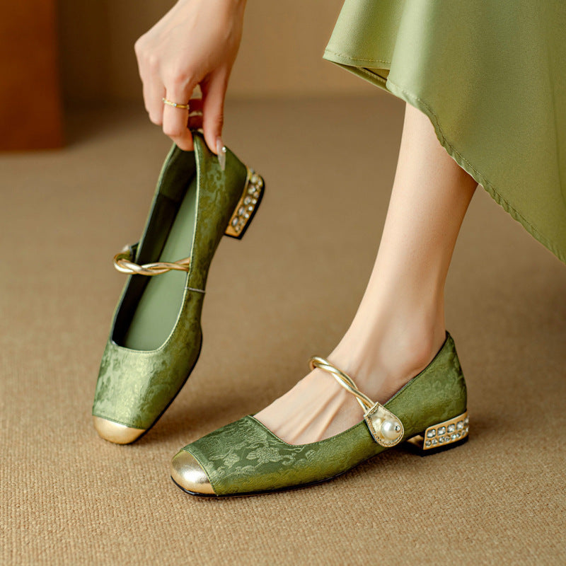 Damen Ballerinas mit Perlenschmuck und elegantem Design R&B