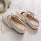 Damen Kuschelige Mules mit dekorativer Schleife und rutschfester Sohle R&B