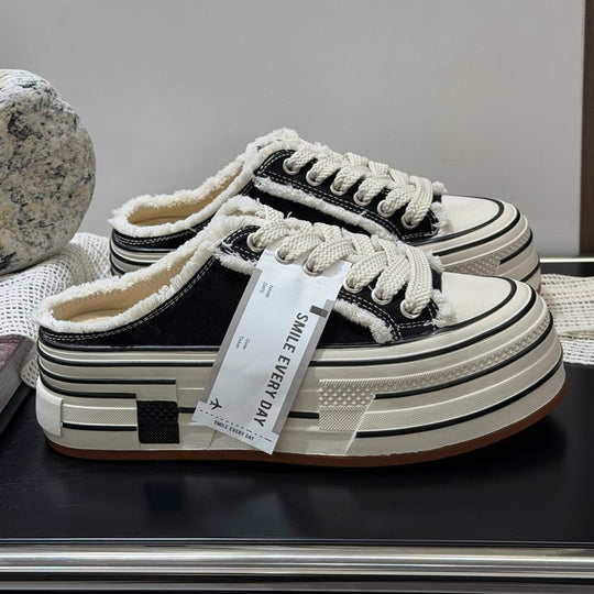 Damen Plateau Sneakers im Street-Style mit modernen Textil-Details R&B