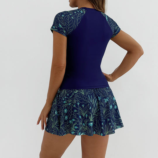 Damen Sportliches Badeset mit modischer Rüschenshort R&B