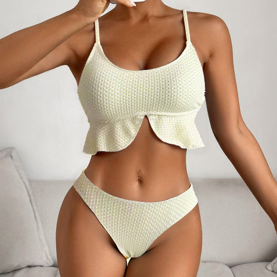 Damen Flattertop-Bikini mit hohem Bund R&B