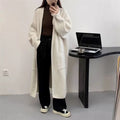Damen Langer Oversized Strickcardigan mit praktischen Taschen und breiten Ärmeln