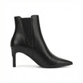 Damen elegante knöchelhohe Stiefelette aus Lederoptik mit spitz zulaufender Zehenpartie elastischem Einsatz und komfortablem Absatz R&B
