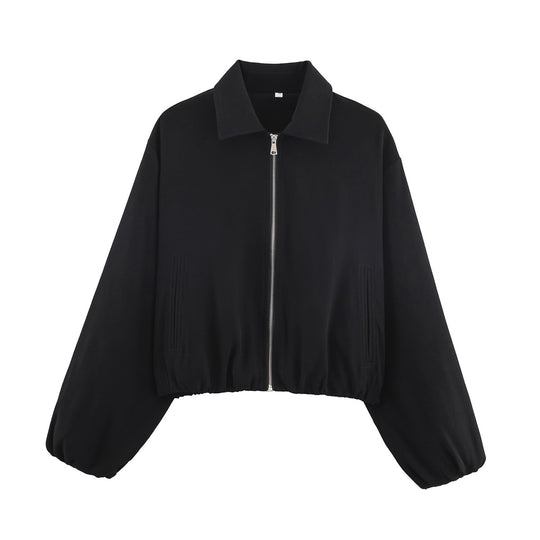 Damen lässige Übergangsjacke mit elastischen Bündchen R&B