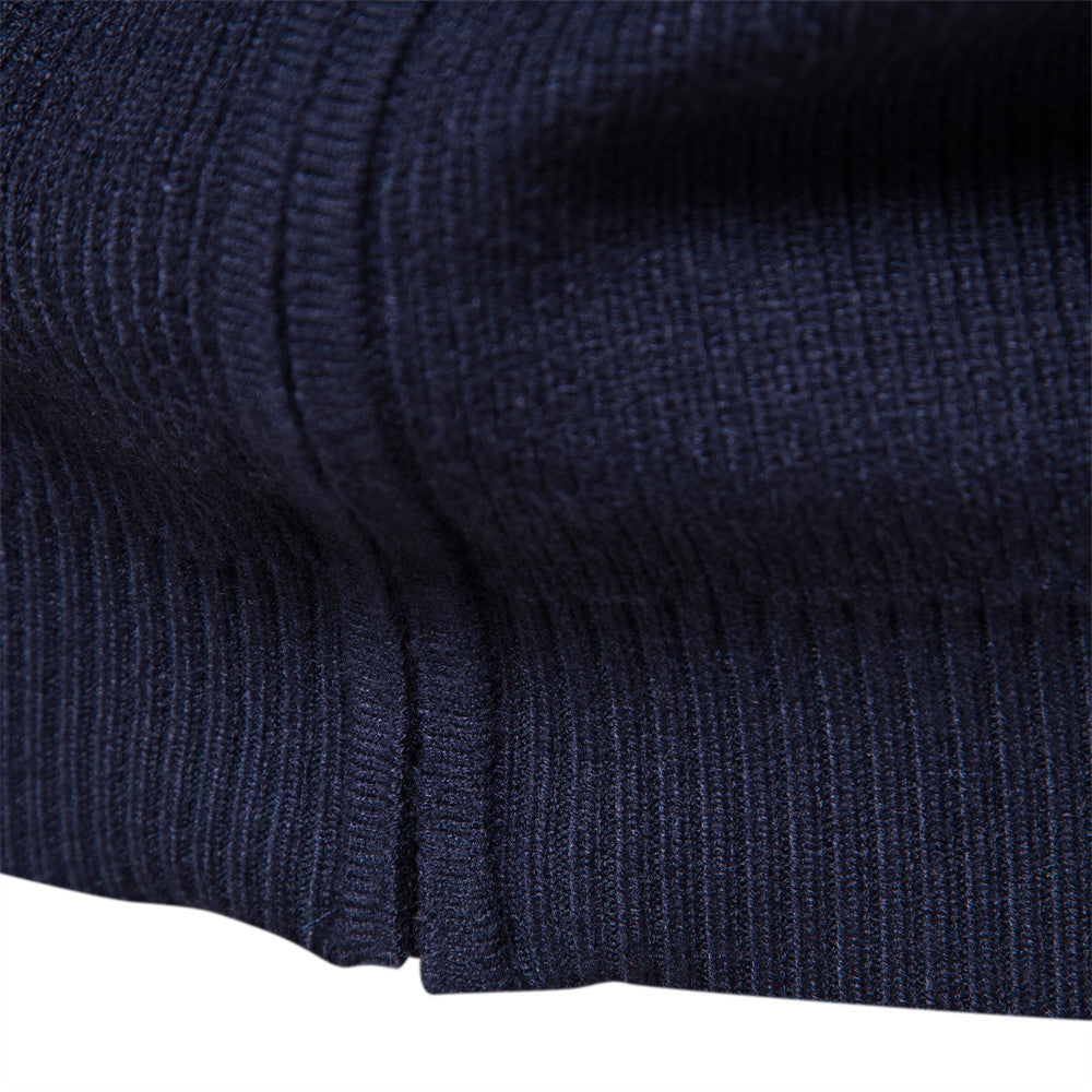 Herren Strickjacke mit modischem Stehkragen und Reißverschluss R&B