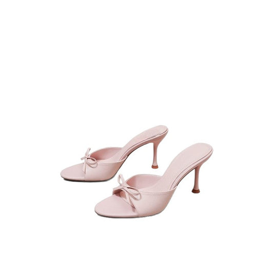 Damen elegante Mules mit zierlichem Schleifendetail R&B