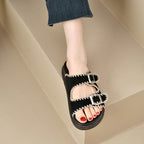 Damen Sandalen mit doppeltem Riemen und komfortabler Sohle EB