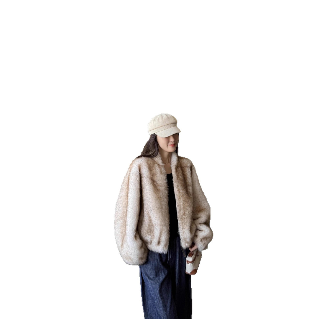 Damen Elegante und kuschelige Kurzjacke mit weit geschnittenen Ärmeln R&B