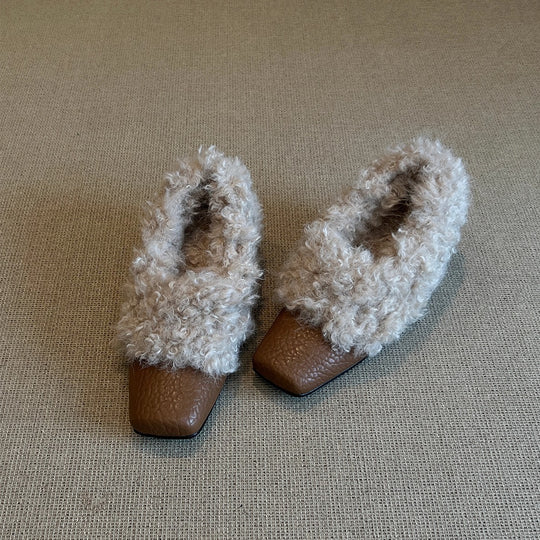Damen Mokassins mit flauschigem Kragen und stylischem Design R&B