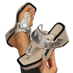 Damen Wedge-Sandaletten mit modischem Riemen-Design und komfortabler Plattform R&B
