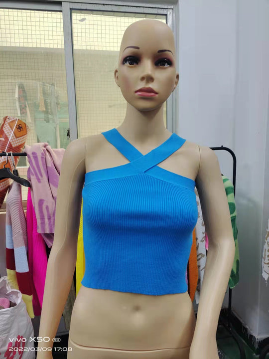 Damen Crop-Top mit schickem Kreuz-Trägerdesign R&B