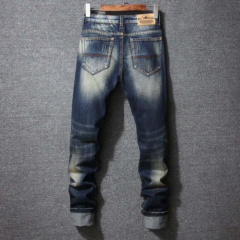 Herren Zerrissene Denim-Jeans mit lässigem Schnitt R&B