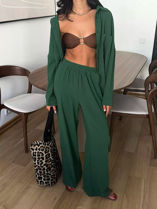 Damen lässige Bluse im Oversized-Stil mit Taschen R&B