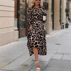 Damen Maxikleid mit modernem Leopardenmuster