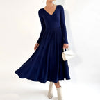 Damen Elegantes Wickelkleid mit plisséierten Details R&B
