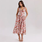 Damen Maxikleid mit floralem Design und praktischen Taschen R&B