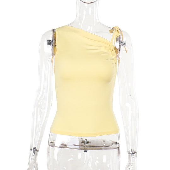 Damen Figurbetontes Top mit feinen Rüschendetails R&B