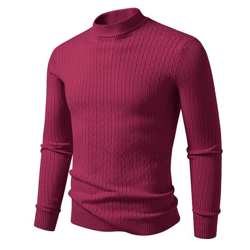 Herren Rollkragenpullover aus strukturiertem Strickmaterial R&B