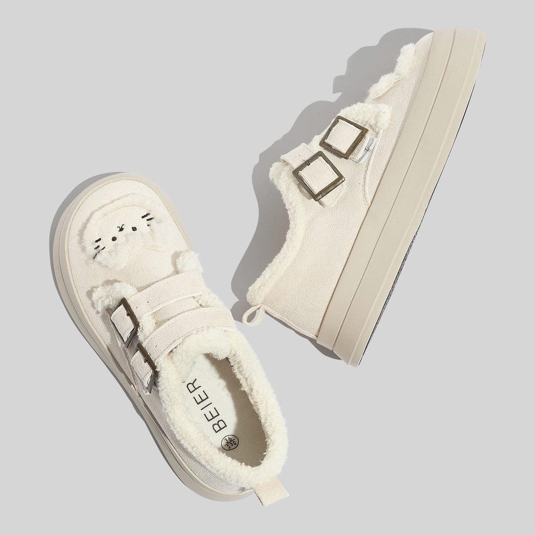 Damen Komfortable Sneaker mit weichem Innenfutter und dekorativen Riemen R&B