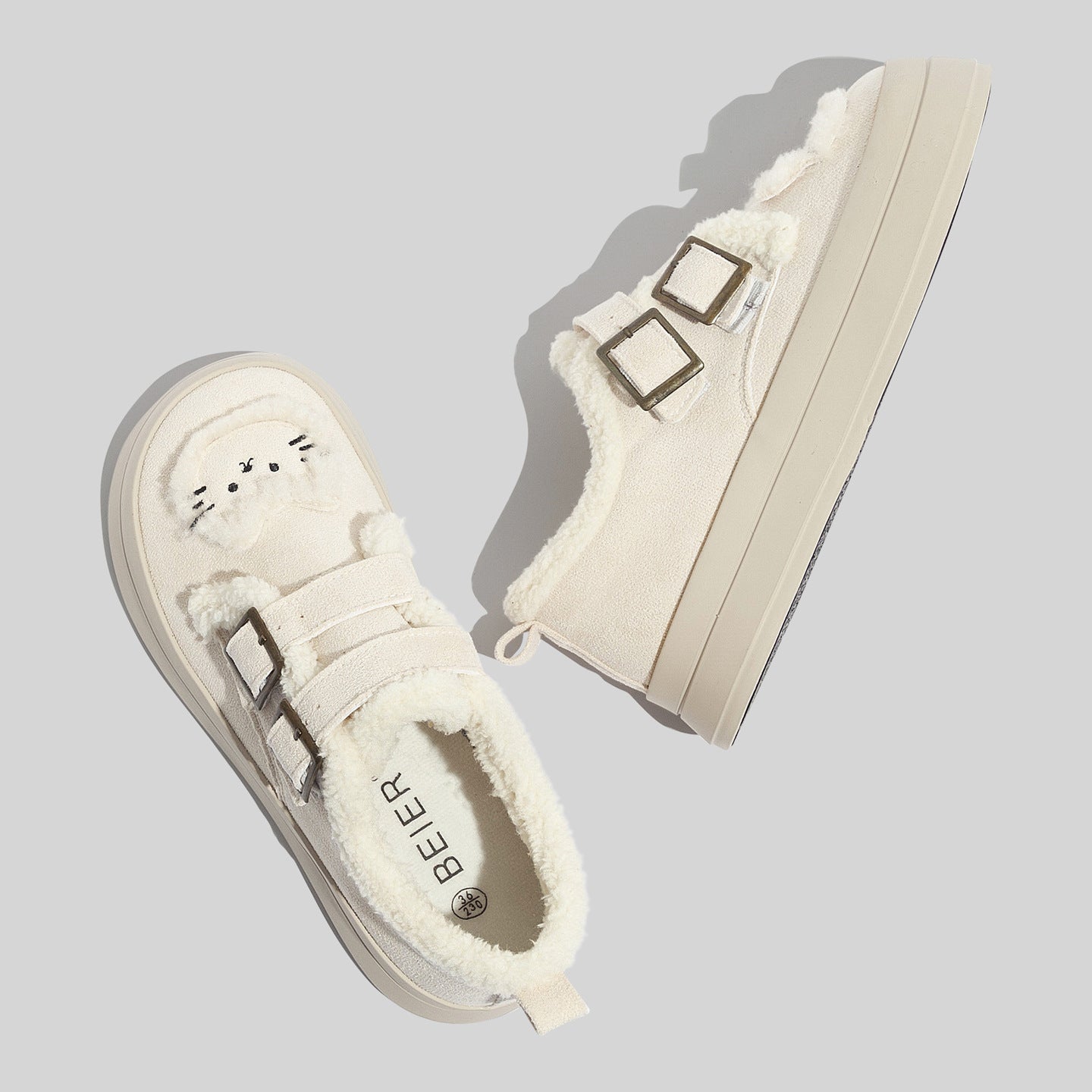Damen Komfortable Sneaker mit weichem Innenfutter und dekorativen Riemen