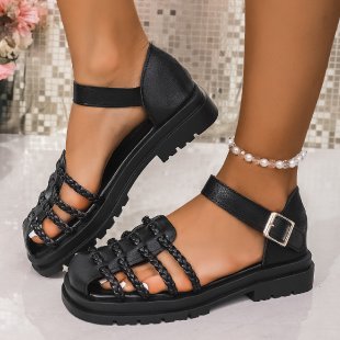 Damen Riemchen-Sandalen mit geflochtenem Design R&B