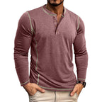 Herren Langarmshirt mit Knopfleiste R&B