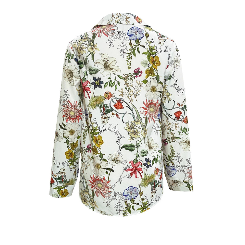 Damen elegante Bluse mit floralem Design und bequemen Schnitt R&B