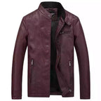 Herren trendige Kunstlederjacke mit feinen Steppdetails