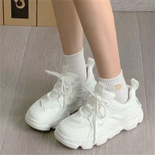 Damen Sportliche Chunky Sneakers mit atmungsaktiver Mesh-Oberfläche und rutschfester Sohle R&B