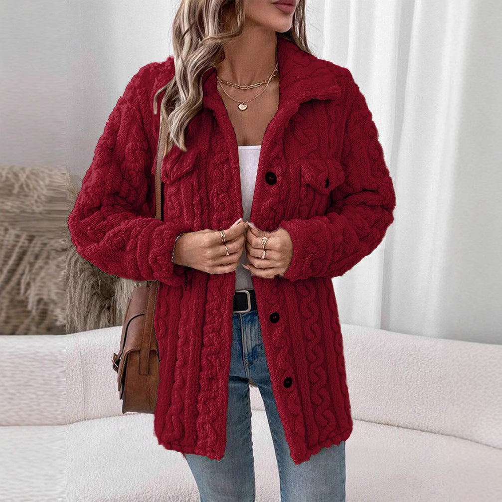 Damen Strickjacke mit Struktur und aufgesetzten Taschen R&B