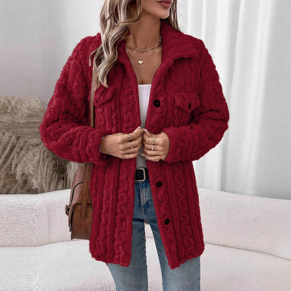 Damen Strickjacke mit Struktur und aufgesetzten Taschen R&B