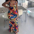 Damen Maxikleid mit exklusivem Farbverlauf und figurumspielendem Schnitt R&B