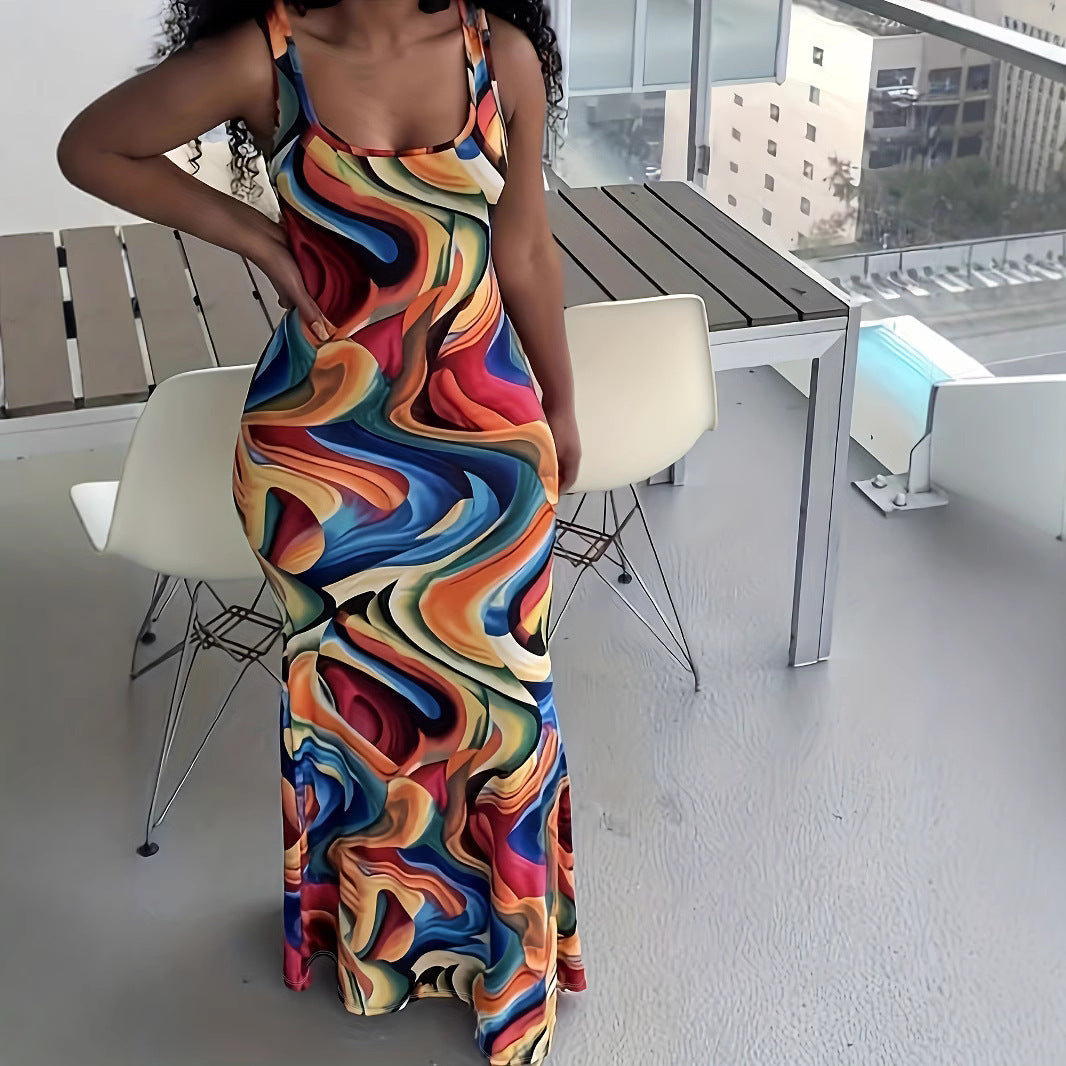 Damen Maxikleid mit exklusivem Farbverlauf und figurumspielendem Schnitt R&B