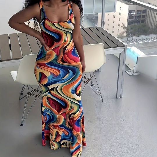Damen Maxikleid mit exklusivem Farbverlauf und figurumspielendem Schnitt R&B