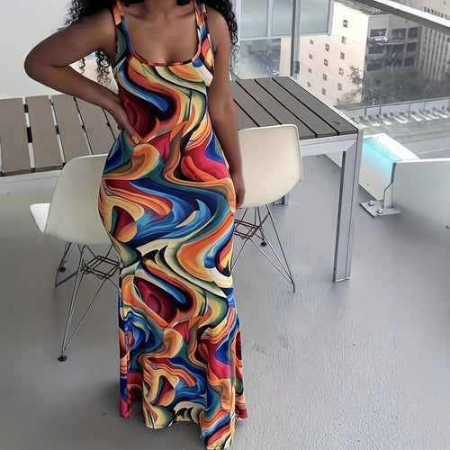 Damen Maxikleid mit exklusivem Farbverlauf und figurumspielendem Schnitt R&B