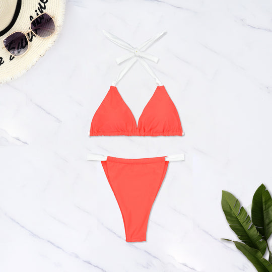 Damen Triangel-Bikini mit verstellbaren Trägern und elastischem Bund R&B