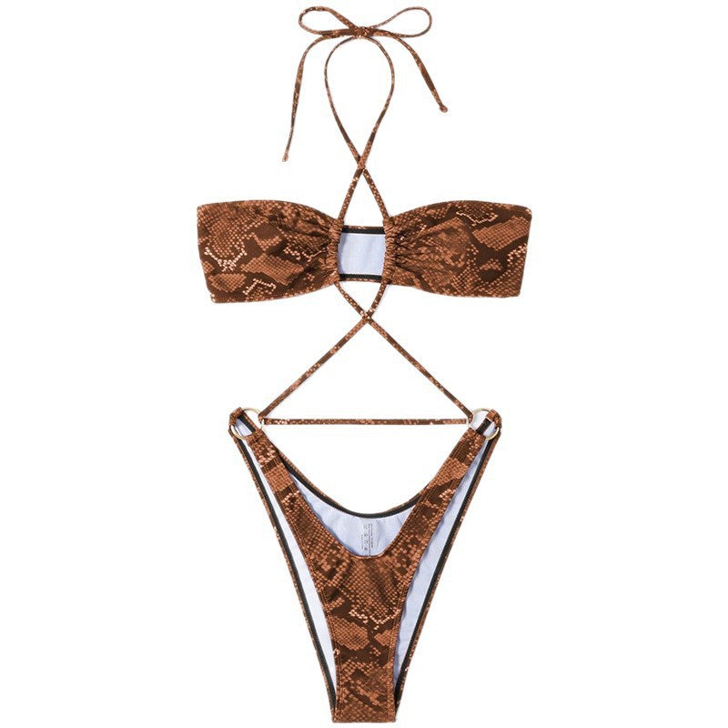 Damen Bandeau-Bikini mit kreuzenden Trägern R&B