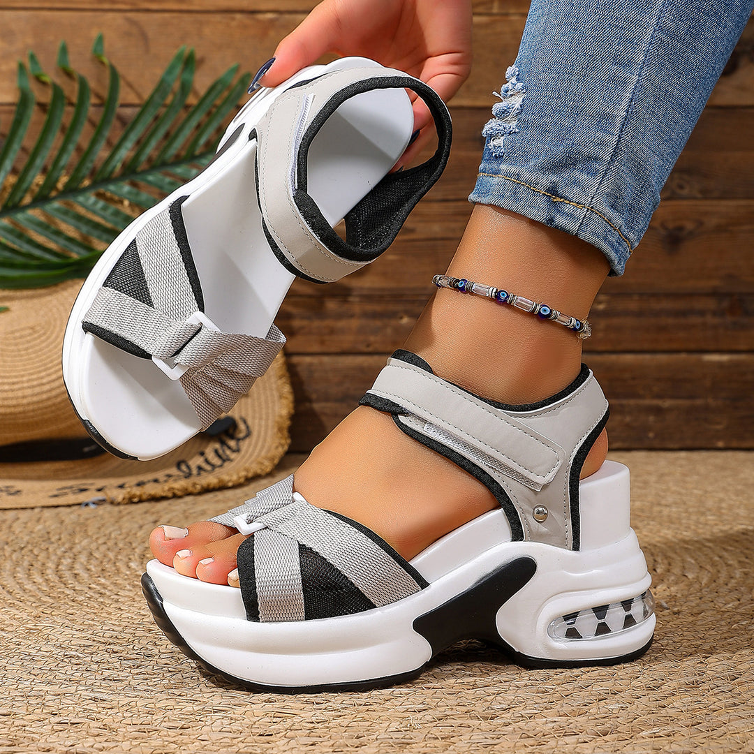Damen Sportliche Sandalen mit dämpfendem Absatz und verstellbarem Riemendesign R&B