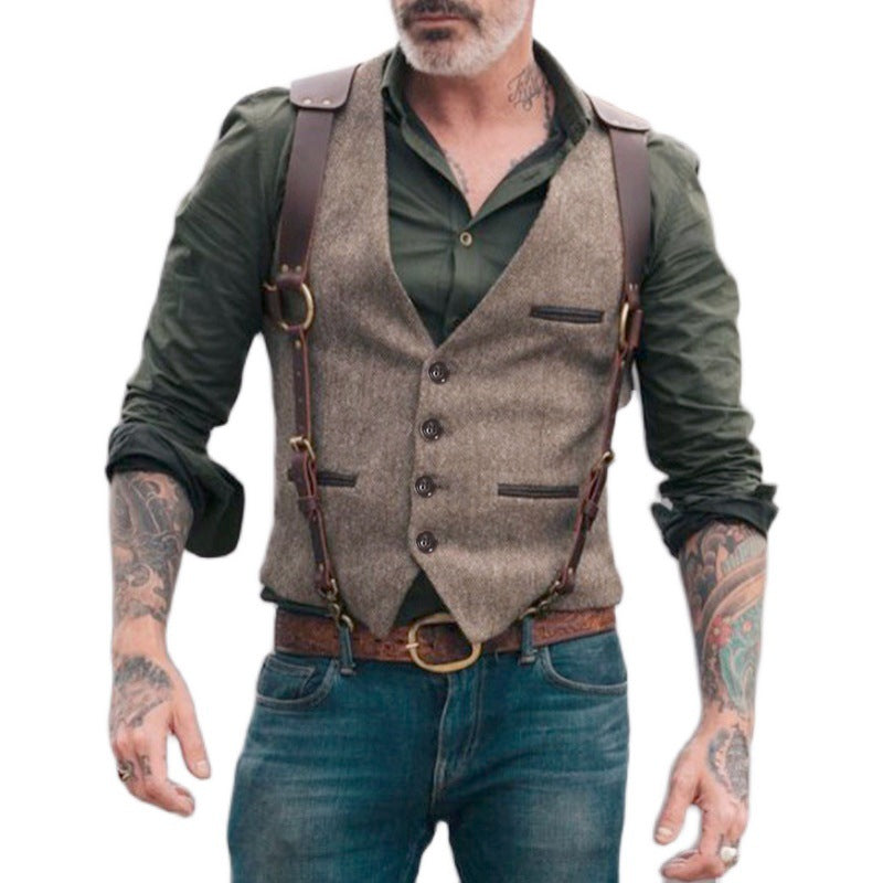 Herren elegante Weste mit modernem Schnitt und hochwertigen Details