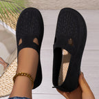 Damen bequeme Slip-On Schuhe mit luftiger Strickoberfläche R&B