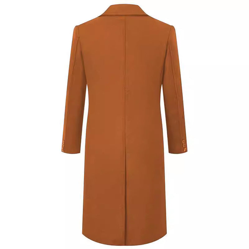 Herren eleganter Doppeltbreasted-Mantel aus hochwertigem Material R&B