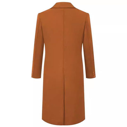 Herren eleganter Doppeltbreasted-Mantel aus hochwertigem Material R&B