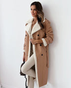 R&B | Plüschgefütterter Langer Shearling-Mantel