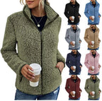 Damen Fleecejacke mit hohem Kragen und seitlichen Reißverschlusstaschen R&B